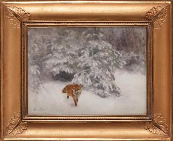 Bruno Liljefors, Fox in a winter landscape.