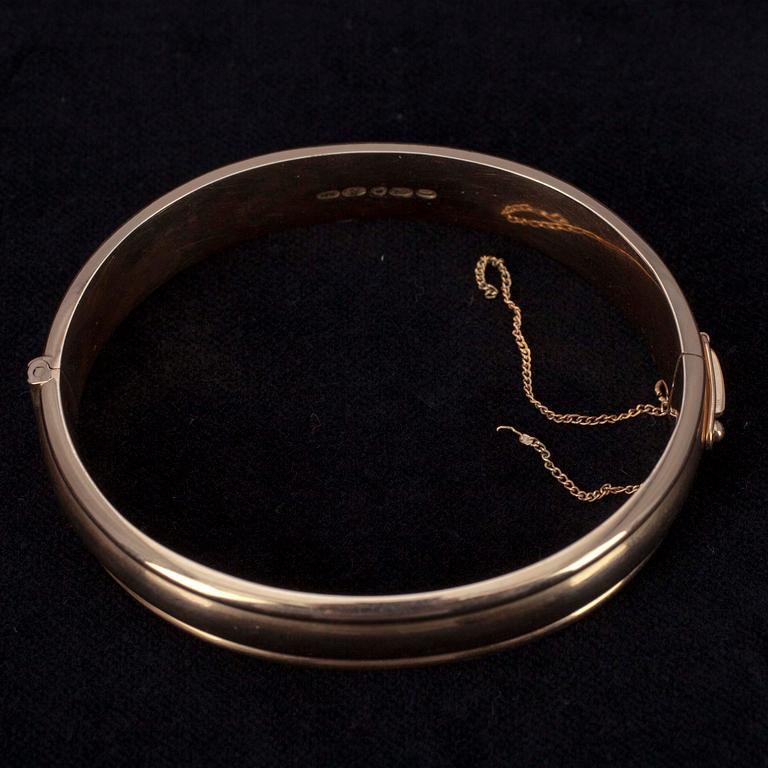 ARMBAND, guld 14K, Nils Westerback, Helsingfors 1957. Tot. vikt ca 23,6 g.