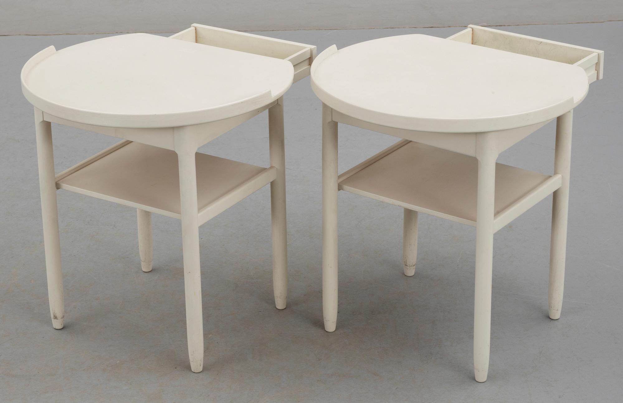 NATTDUKSBORD, ett par, Design S Engström & G. Myrstrand, Bodafors, dat 1968.