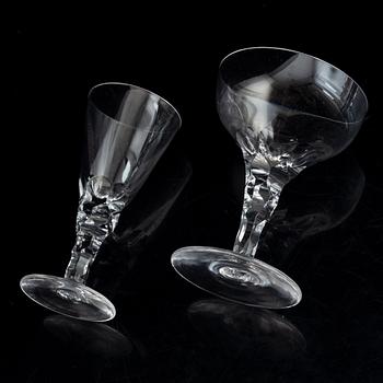 Ingeborg Lundin, 65 pieces glass, 'Carina', Orrefors.