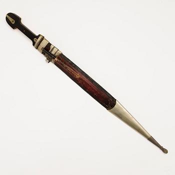 A Caucasian niello-silver mounted Kindjal dagger, second half of 19th Century.