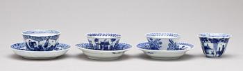 KOPPAR, 4 st, porslin, Kangxi, Kina 1600/1700-tal.