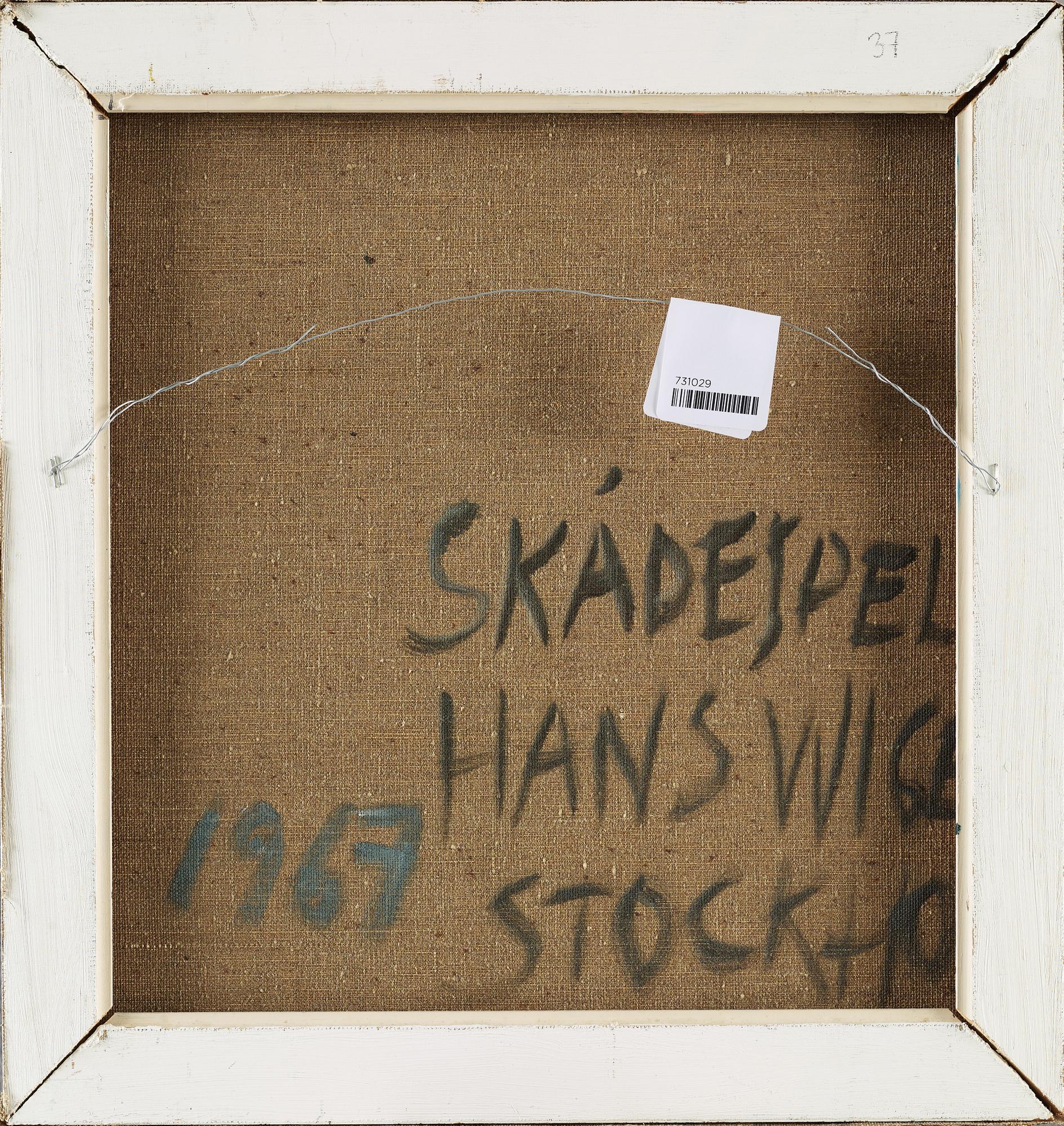 HANS WIGERT, oil on canvas signed Hans Wigert and dated Stockholm 1967 on verso.
