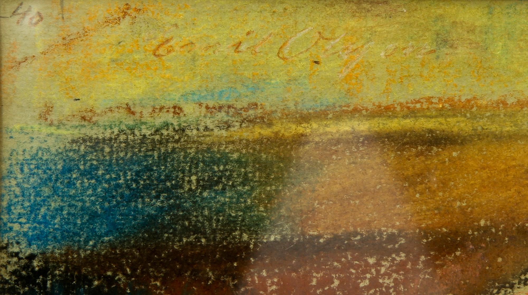 EMIL OLSSON, pastell, sign.