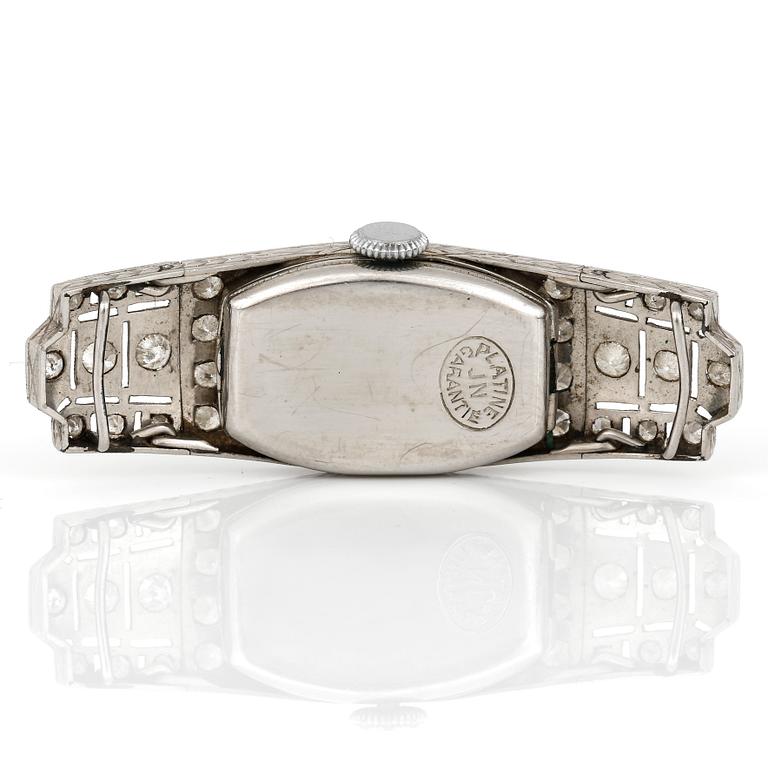 ARMBANDSUR, dam, platina med små diamanter, tot ca 1,08 ct.