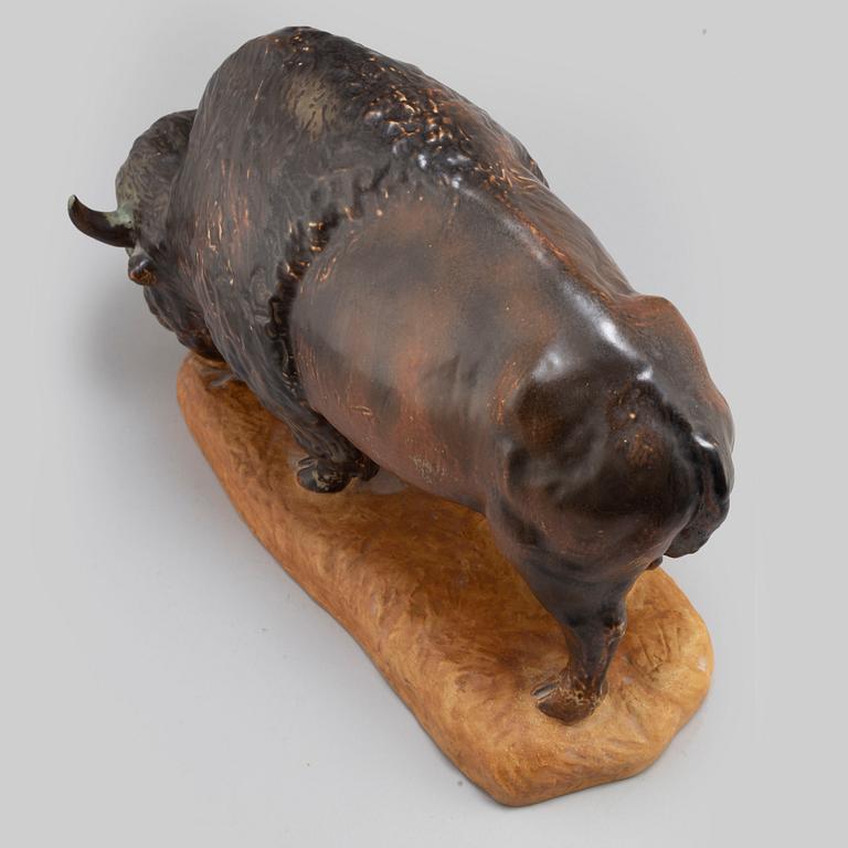 KUNO NORVARK, a bison porcelain sculpture fromBing & Grøndahl, Denmark, Limited Edition 55/750.