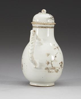 A Grisaille coffee pot with cover, Qing dynasty, Qianlong (1736-95).