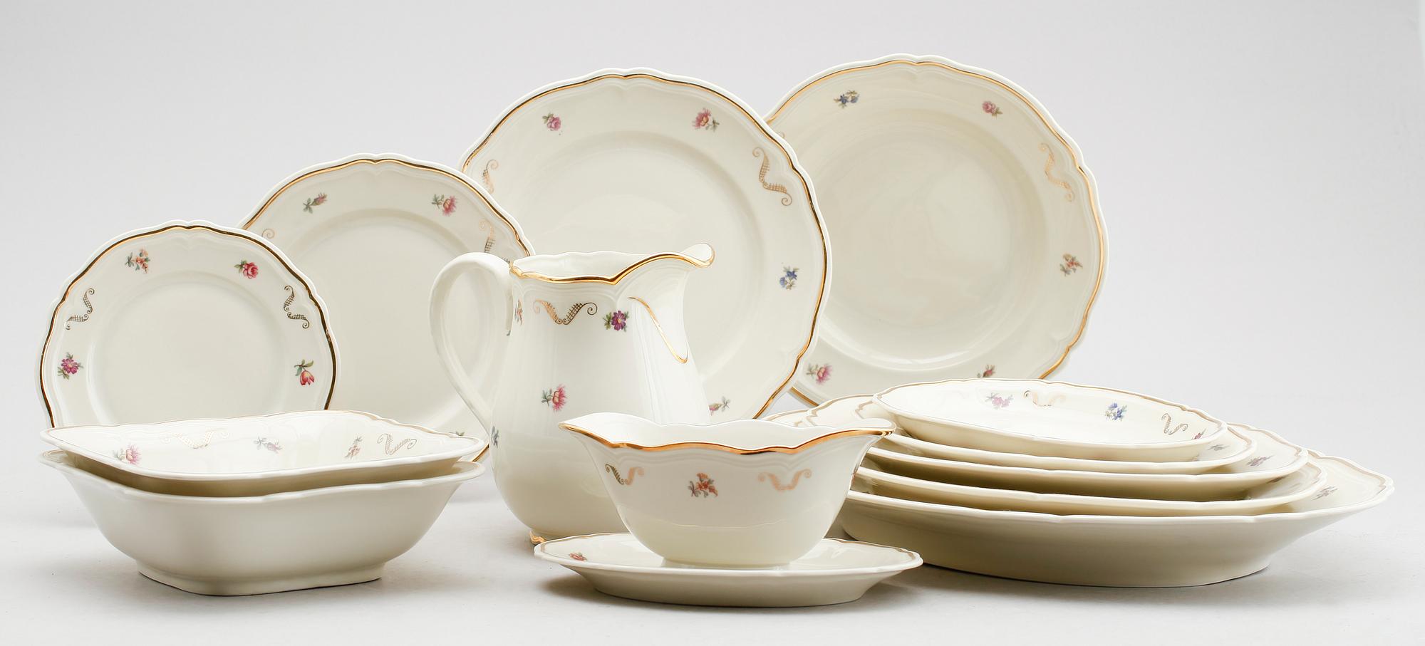 MATSERVIS, 56 delar, porslin, Hackefors.