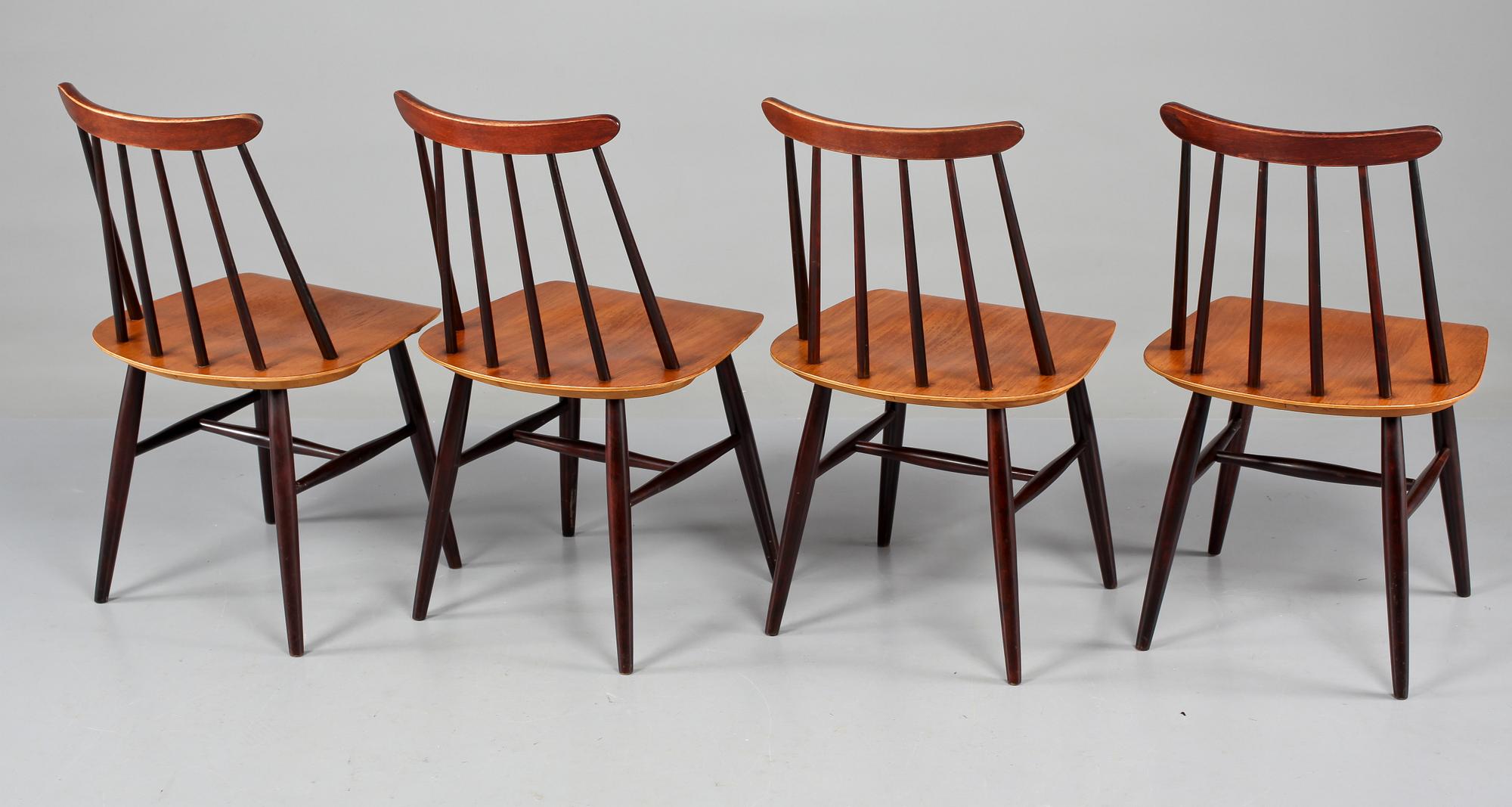 STOLAR, 4 st, "Fanett", Ilmari Tapiovaara, Edsbyverken, 1960/70-tal.