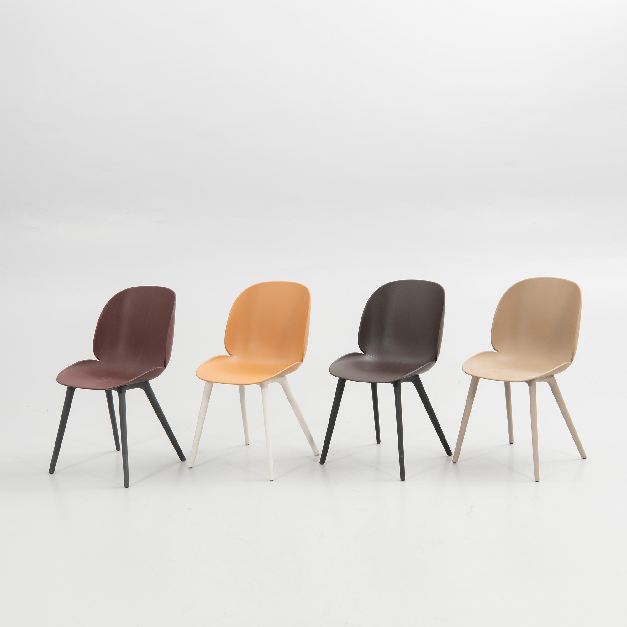 GamFratesi, chairs, 4 pcs, "Beetle Chair", Gubi, Denmark.