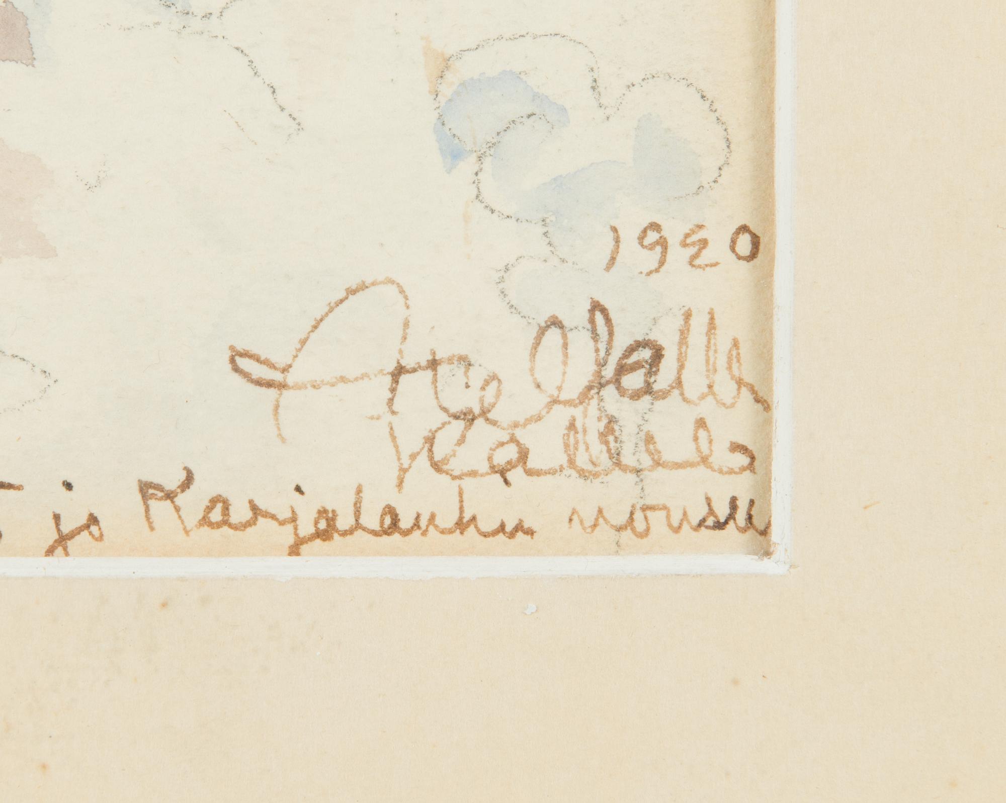 Akseli Gallen-Kallela, watercolour, signed and dated 1920.