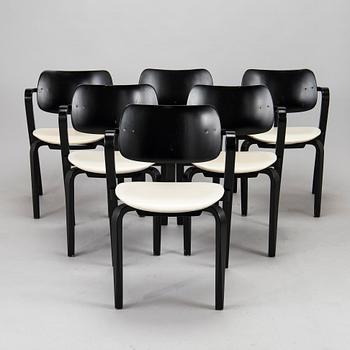 Ilmari Tapiovaara, a set of six 1960s 'Aslak' armchairs for Asko, Finland.