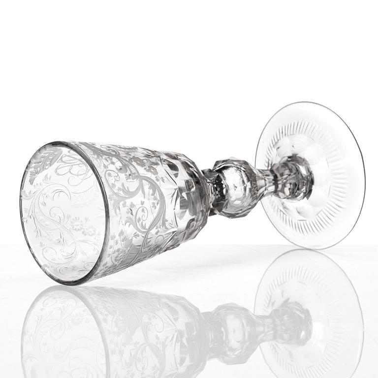 Praktpokal, glas, 1700-tal.