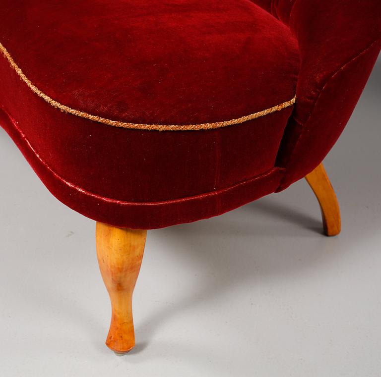 SOFFA samt FÅTÖLJ, omkring 1900-talets mitt.