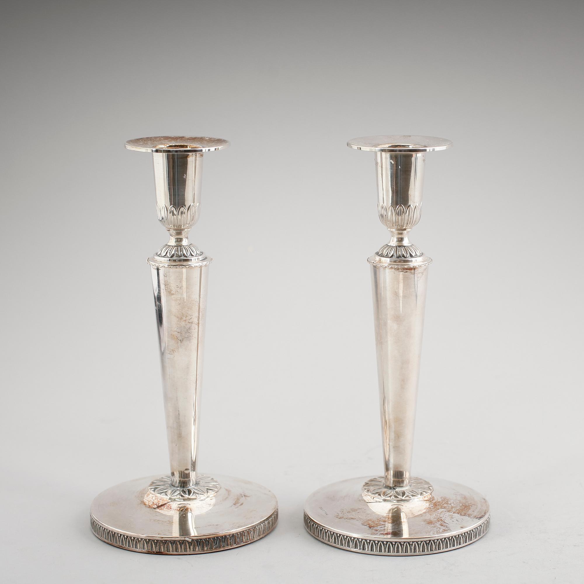 LJUSSTAKAR, 1 par, silver, 1969.