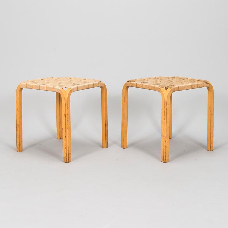 Alvar Aalto, a pair of 1970s 'Y61' stools for Artek.