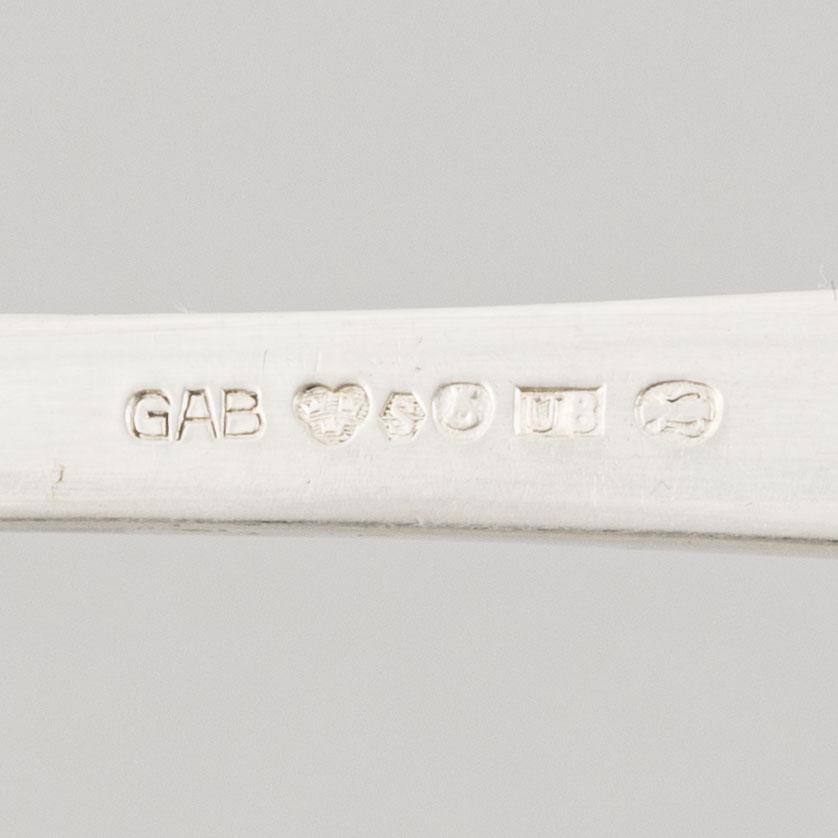 A Swedish Silver Cutlery, Jacob Ängman, "Rosenholm", GAB, Stockholm and Eskilstuna (123 pieces).