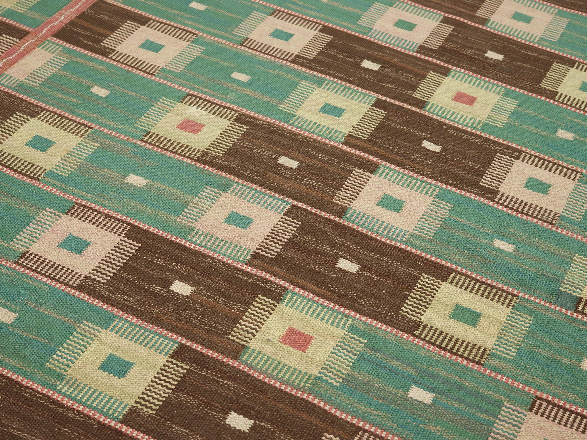 MÄRTA MÅÅS-FJETTERSTRÖM, matta, rölakan, 351,5 x 235,5 cm, "Kardborren" (mycket ovanlig), signerad MMF.