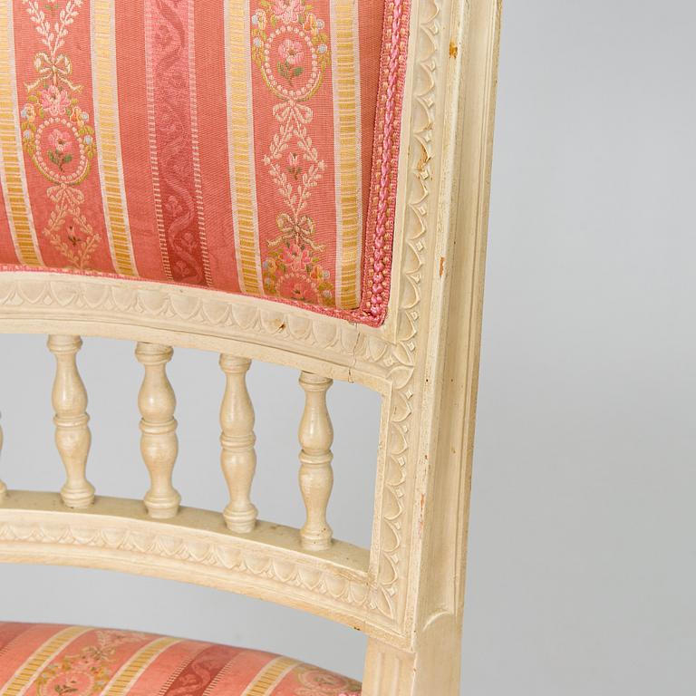 A pair of late Gustavian chairs, early 19th century.