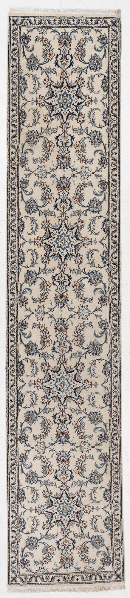 Carpet, gallery model, Nain, approximately 380 x 79 cm.