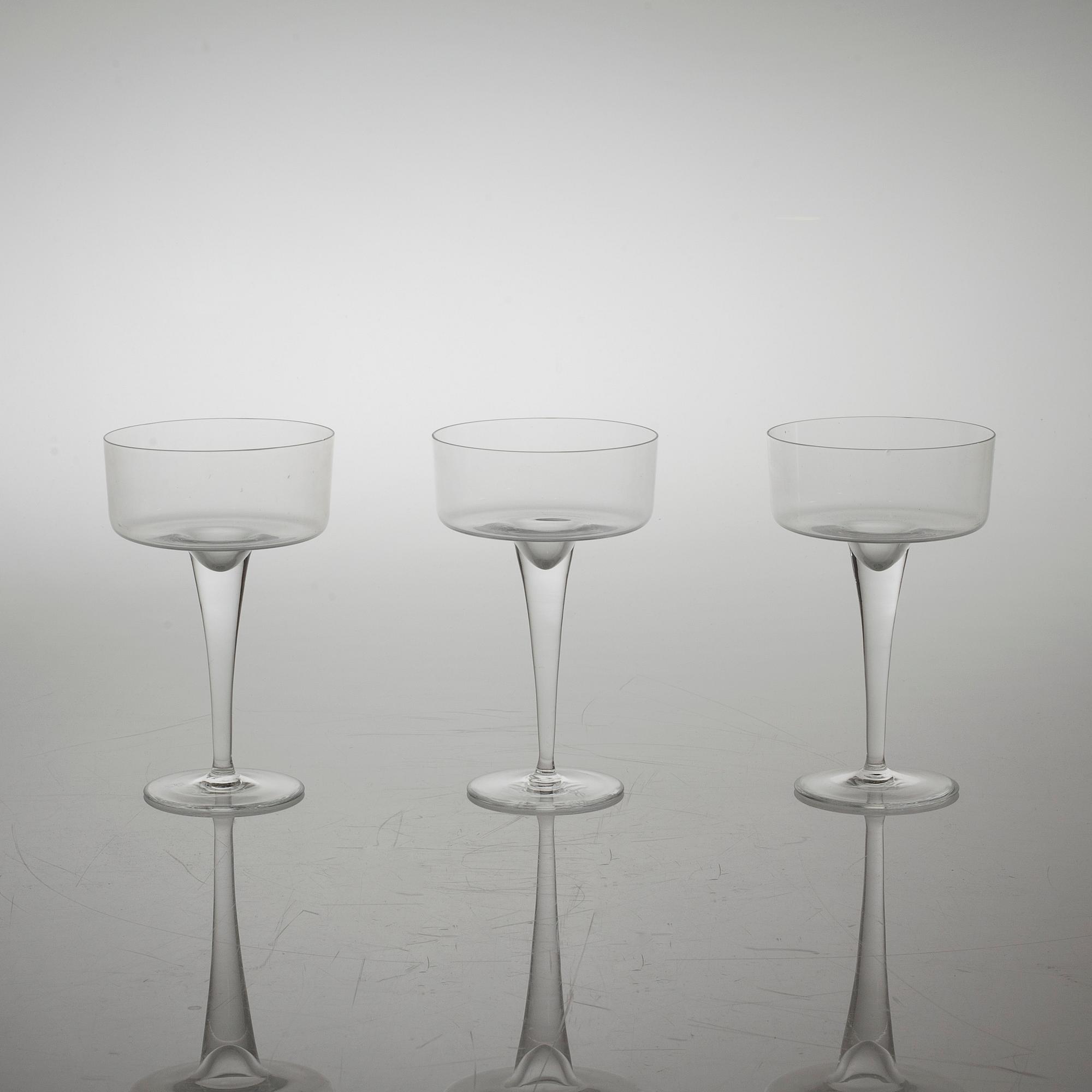 Eleven champagne glass, by Rosental, late 20th century.