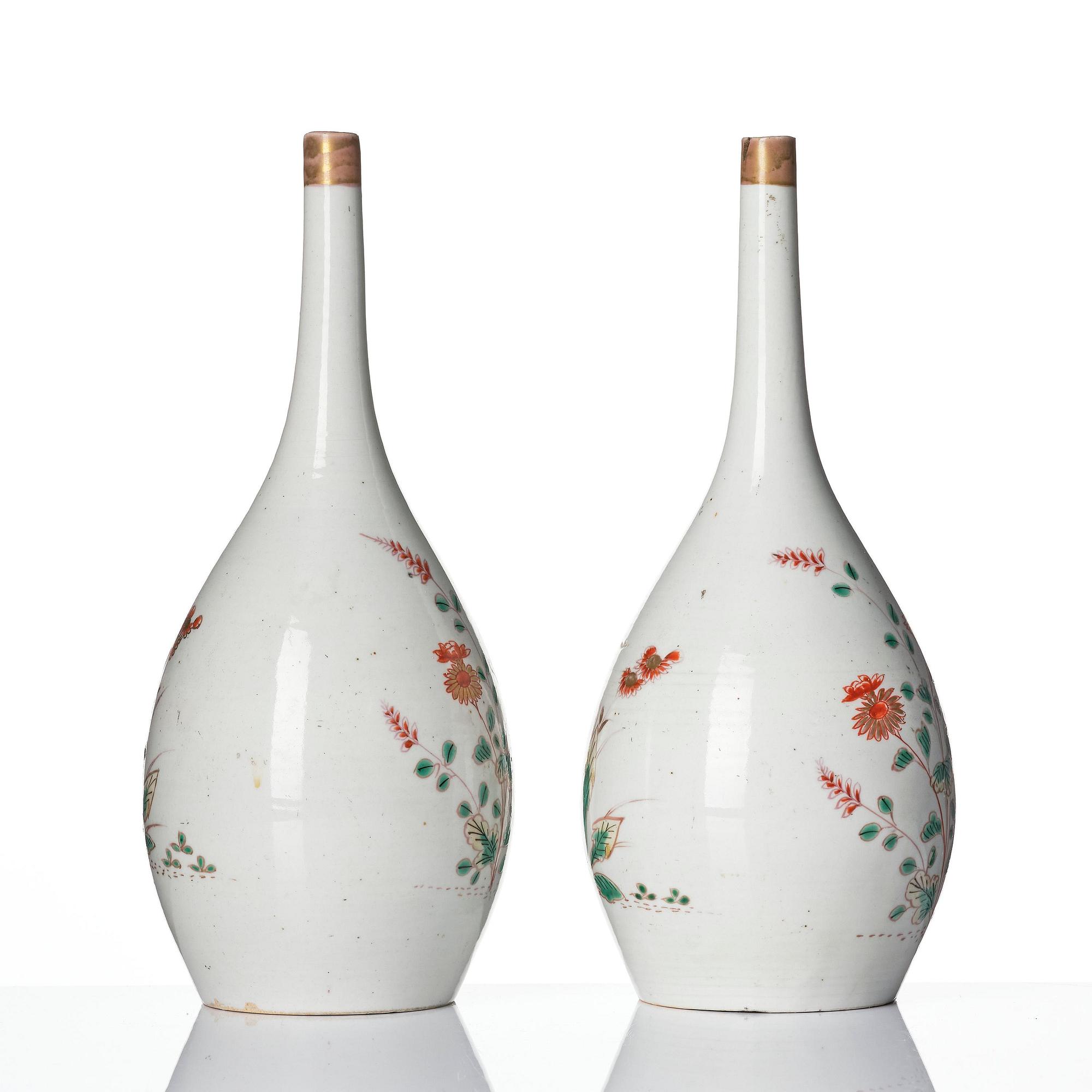 A pair of Japanese vases, Genroku, circa 1700.