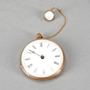 FICKUR i ASK, 14K guld, Culindre, sent 1800-tal/tidigt 1900-tal.