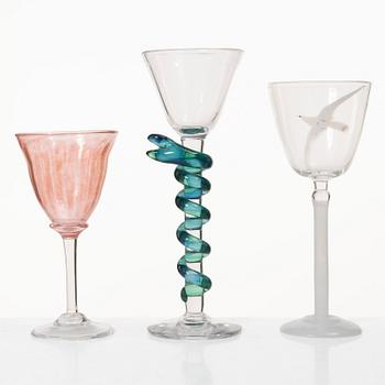 Samling pokalglas, 11 stycken, Sverige, senare delen av 1900-talet.