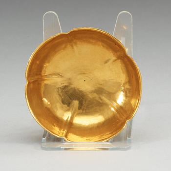 SKÅL, guld. Qing dynastin, 1700-tal.