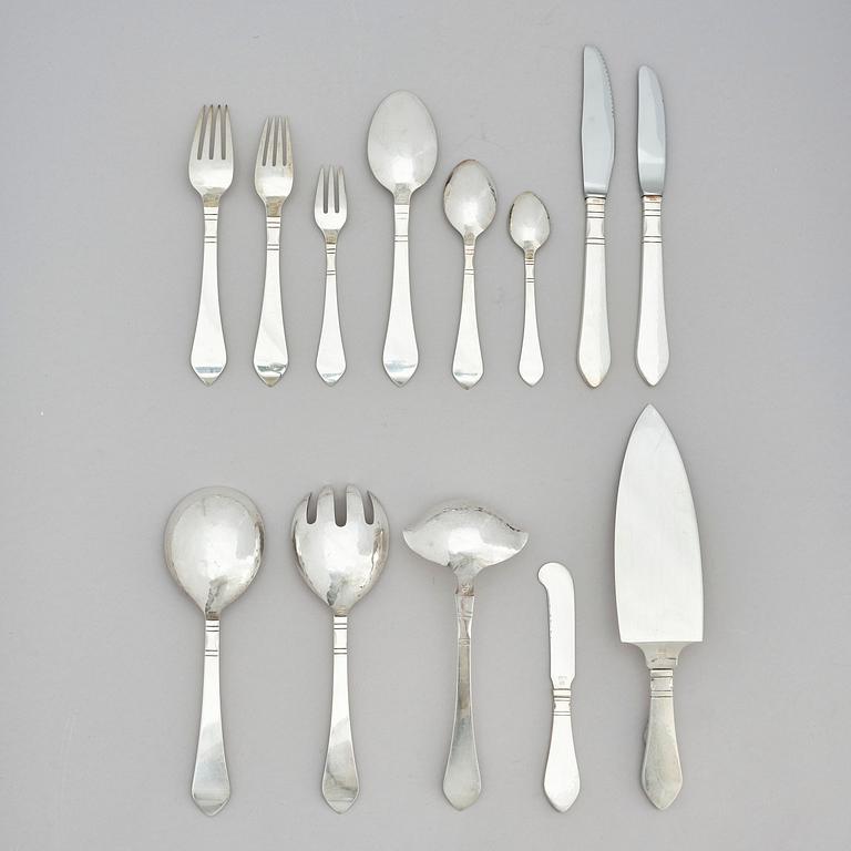 Georg Jensen, a sterling silver set of 104 pcs of "Continental" flatware, Copenhagen, after 1945.