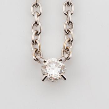 CARTIER, Collier med briljantslipad diamant, med etui, box och certifikat.