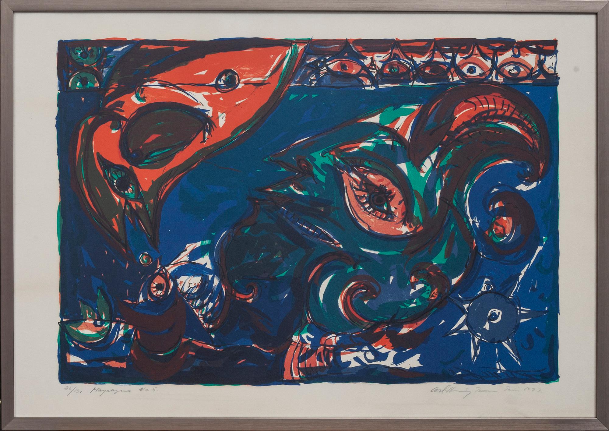 CARL-HENNING PEDERSEN, färglitografi signerad Paris 1977 och numrerad 36/150.