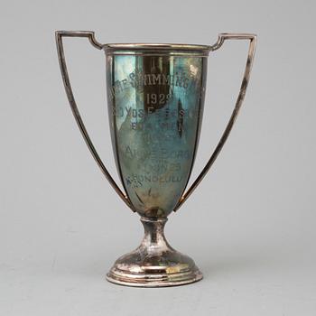 Swedish olympic champion swimmer Arne Borgs victory trophy and medals.