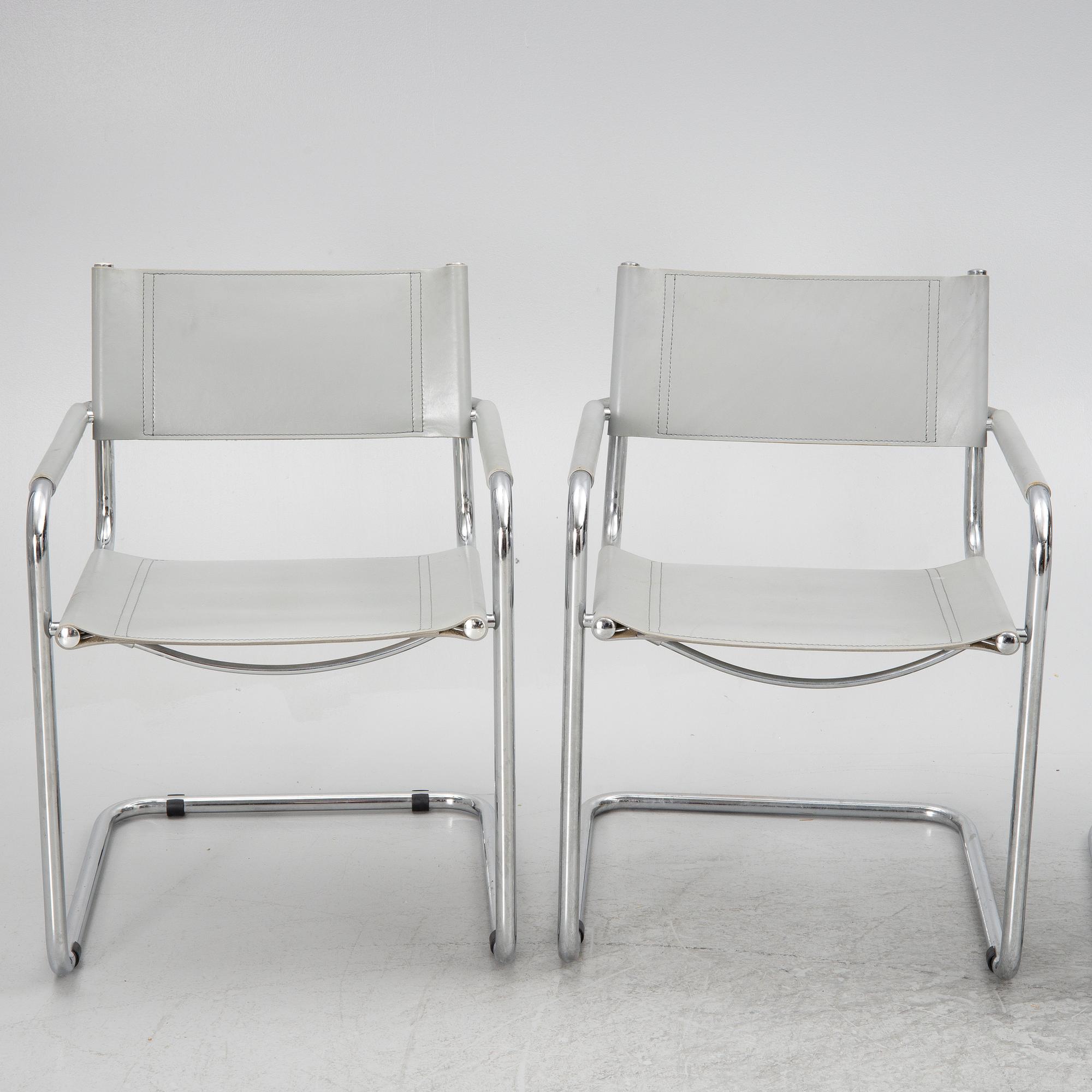 Four chairs, probably Italy, 1980s.