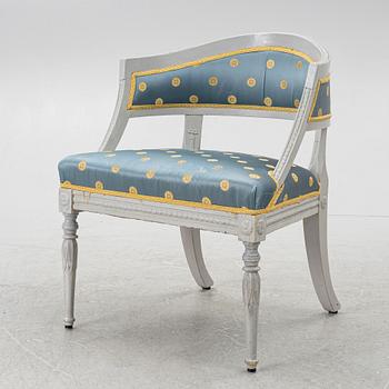 A late Gustavian style armchair, early 20th Century.