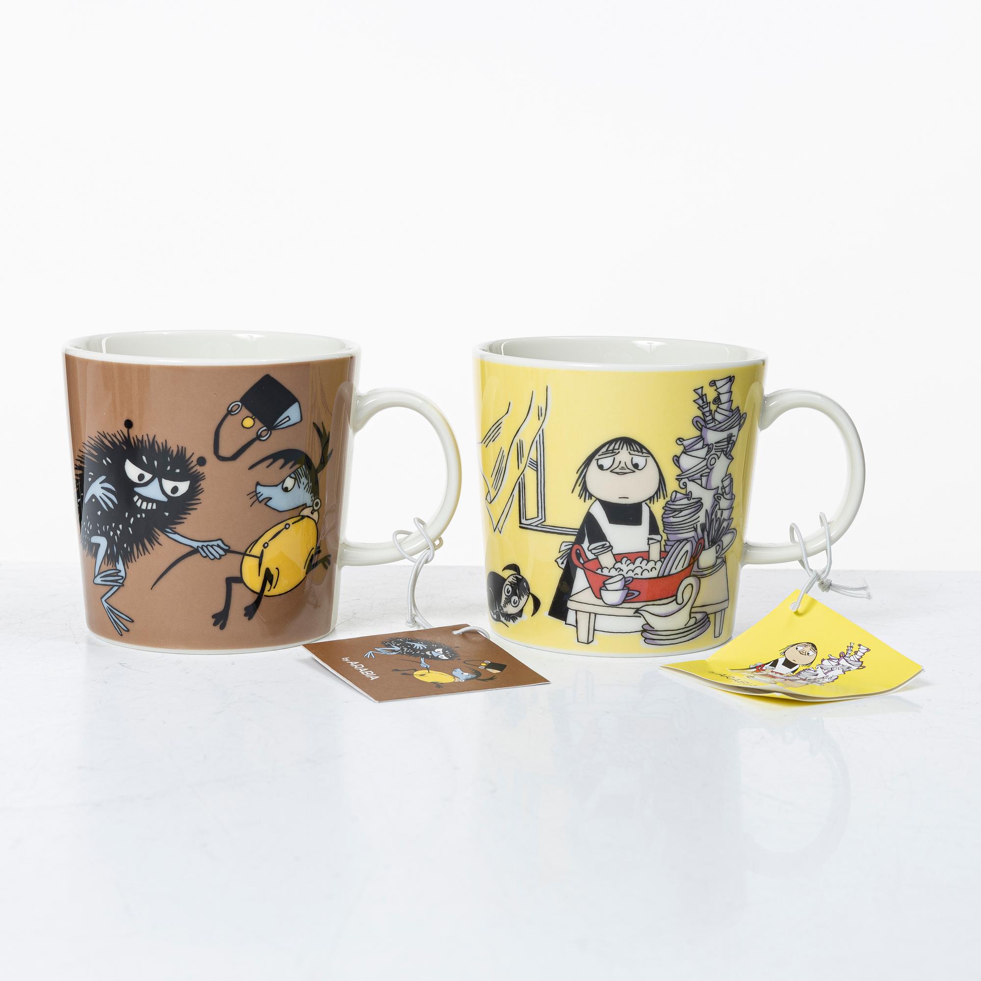 Arabia, 29 Moomin mugs, Finland.