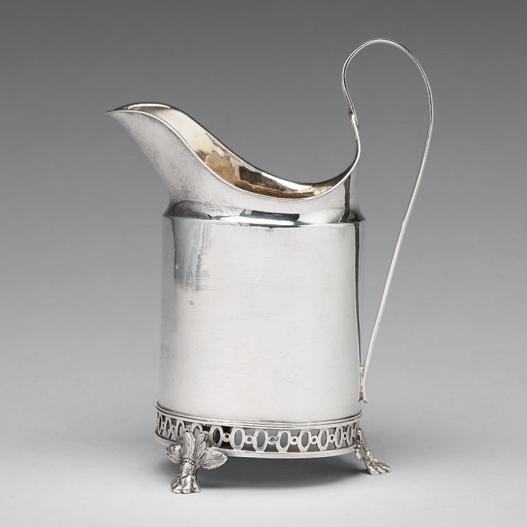 A Swedish 18th century parcel-gilt silver milk-jug, mark of Stephan Westersrahle, Stockholm 1798.