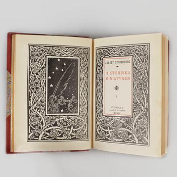 BOK, 2 vol, "Historiska Miniatyrer" I-II, av August Strindberg, Stockholm 1905.