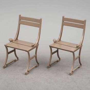 A pair of late 20th century garden chairs, "Sneckan", Folke Bensow, Byarums Bruk.