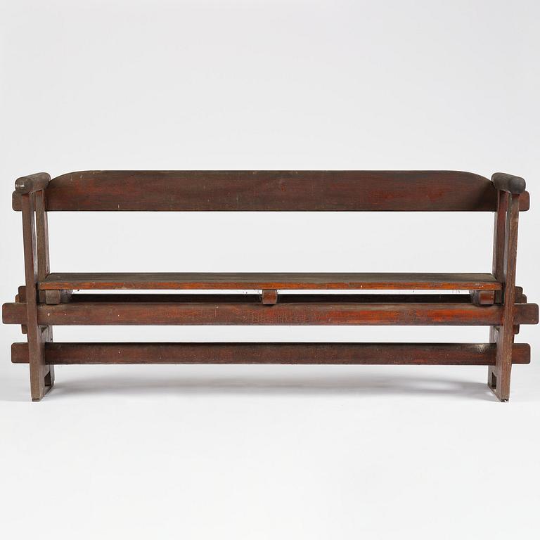Axel Einar Hjorth, a stained pine "Skoga" sofa, Nordiska Kompaniet, Sweden, 1930s.