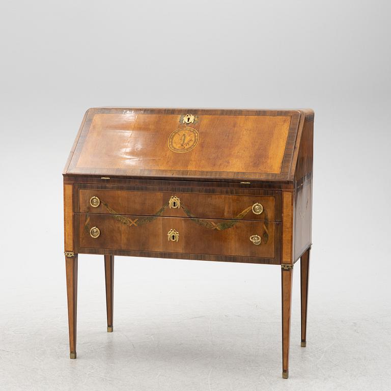 Sekretär, tillskriven Jonas Hultsten (mästare i Stockholm 1773-94), Gustaviansk.