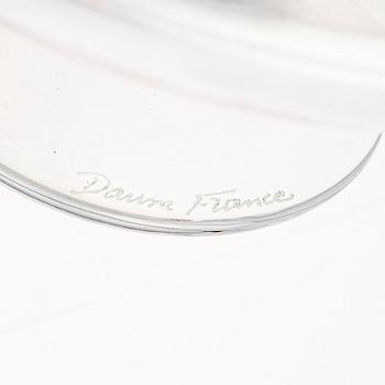 A glass and pate de verrre bowl with lid from Daum France.