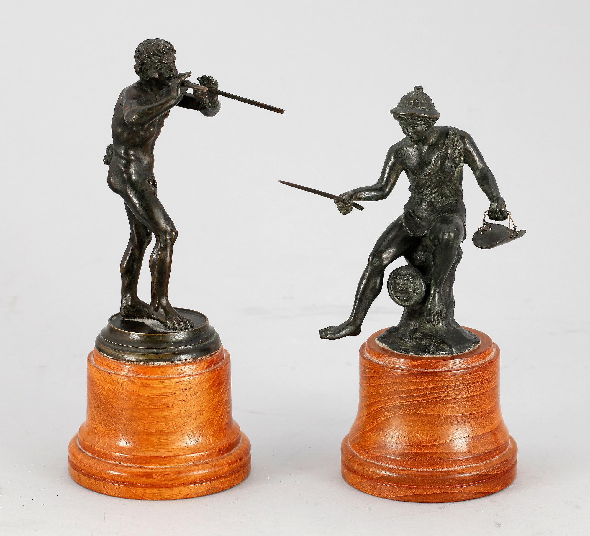 FIGURINER, 2 st, brons, troligen Italien och tidigt 1900-tal.