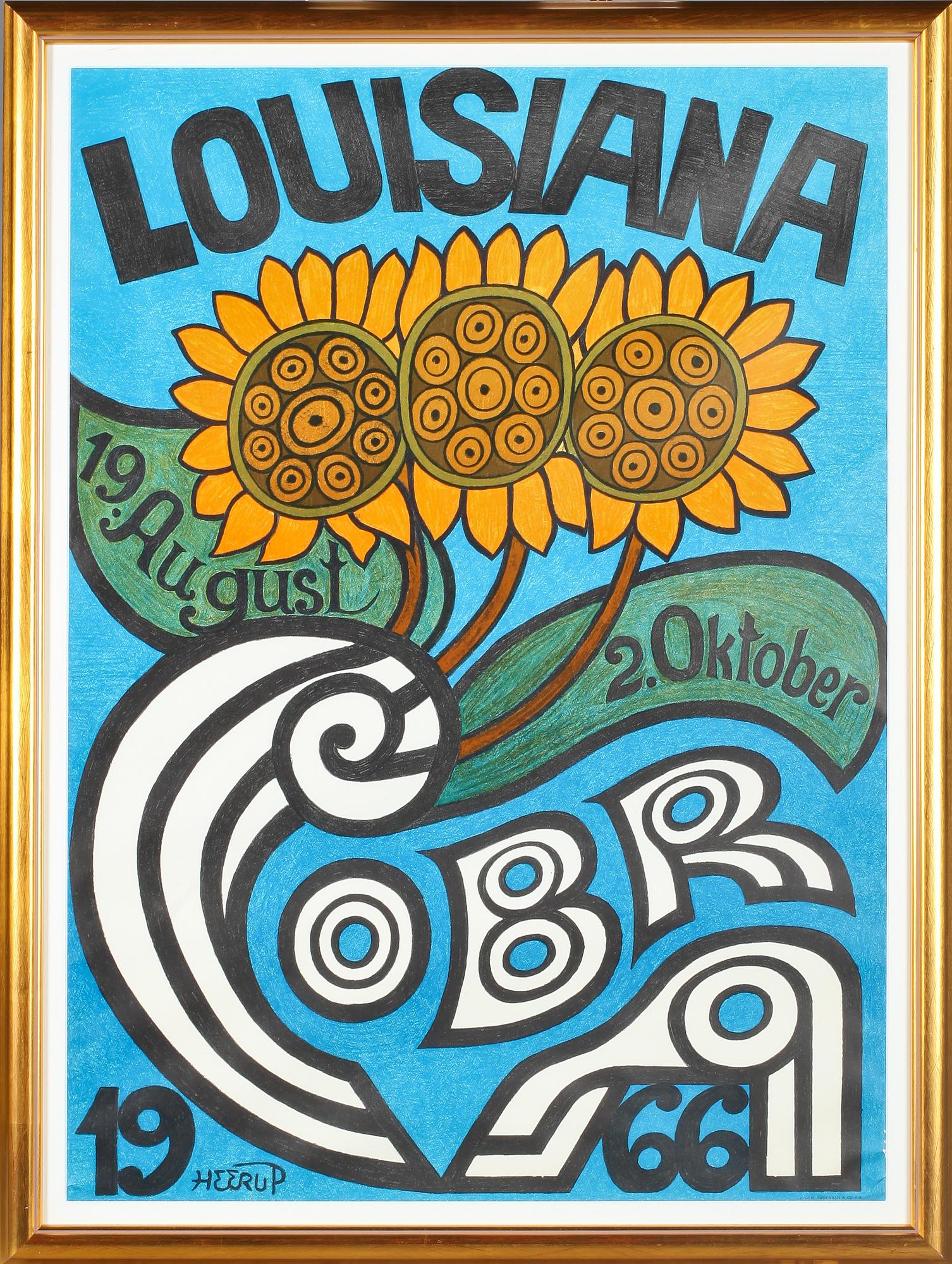 UTSTÄLLNINGSAFFISCH, Heerup, Louisiana, daterad 1966.