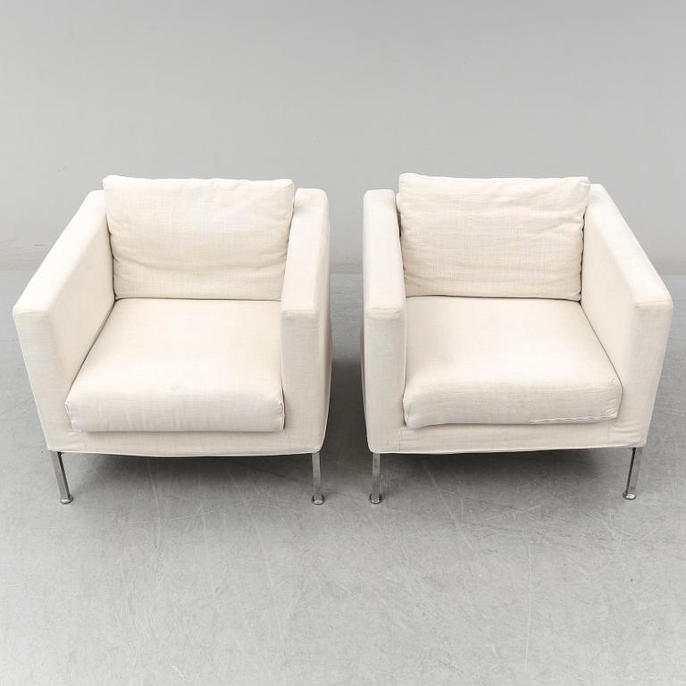 A pair of 'Box' easy chairs by Piero Lissoni from Living Divani.