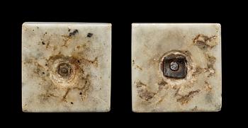 LJUSTAKAR, ett par, marmor, gustavianska, sent 1700-tal.