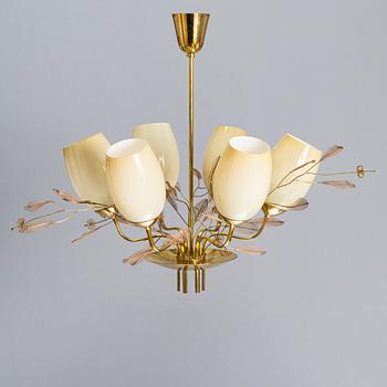 Paavo Tynell, A mid-20th-century '9029/6' chandelier for Taito, Finland.