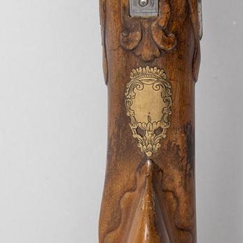 Flintlock rifle, double-barrel "wender" by Philippe de Sellier (1676-1740).