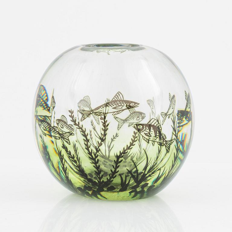 Edward Hald, a graal glass vase, Orrefors.