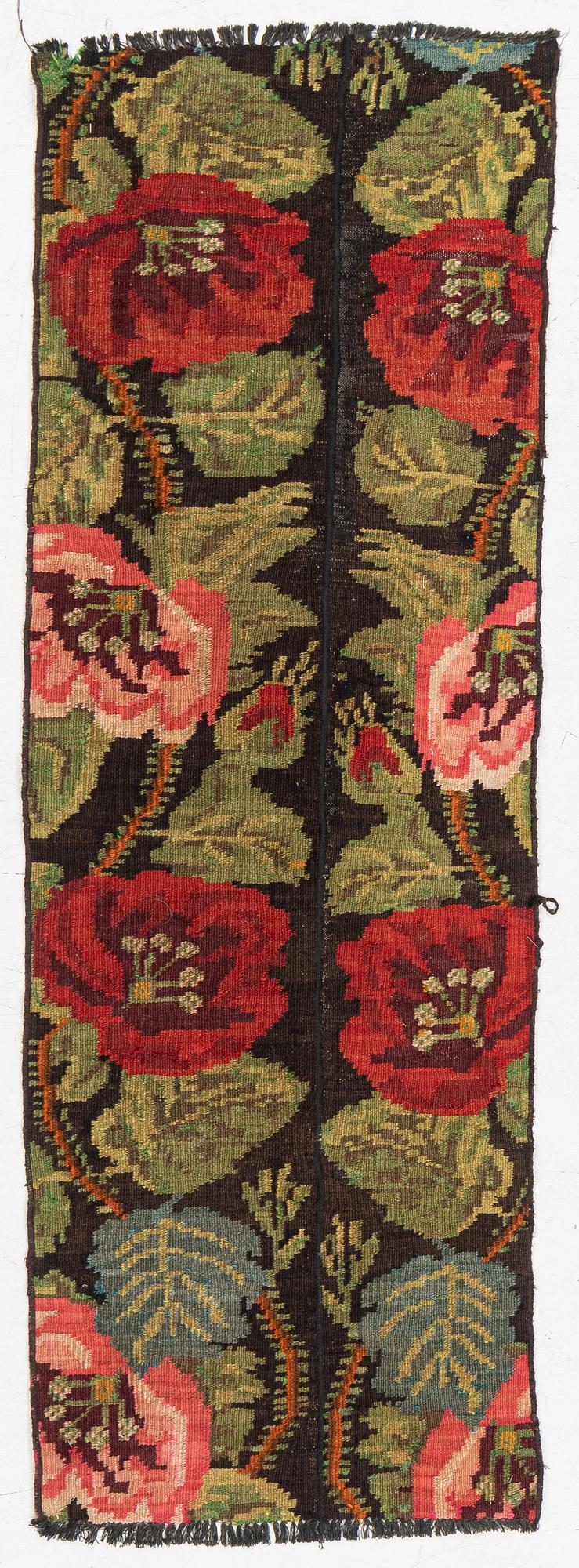 Carpet, Bessarabian kelim, so-called rose kilim, 180 x 62 cm.